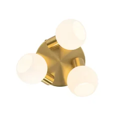 Spot de plafond doré avec verre opale 3 lumières orientables - Anouk