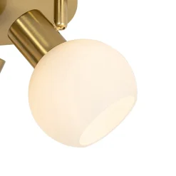 Spot de plafond doré avec verre opale 3 lumières orientables - Anouk