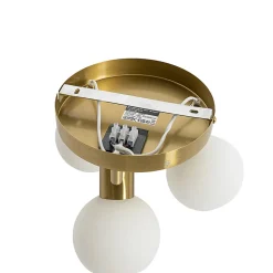 Spot de plafond doré avec verre opale 3 lumières orientables - Anouk