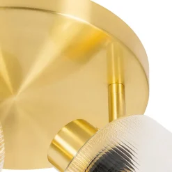 Spot de plafond doré avec verre 3 lumières rond réglable - Laura