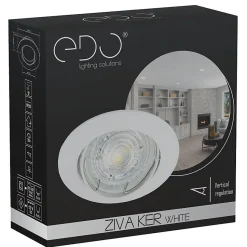 Spot de plafond encastrable orientable Ziva Ker White IP20, rond, blanc, EDO777312 EDO
