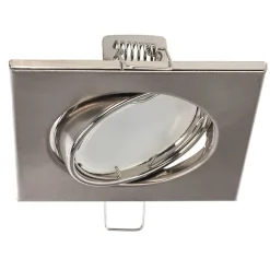 Spot de plafond encastrable orientable Viera Nickel IP20, carré, nickel, EDO777306 EDO