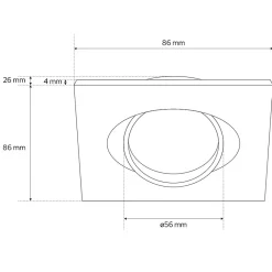 Spot de plafond encastrable orientable Viera Nickel IP20, carré, nickel, EDO777306 EDO