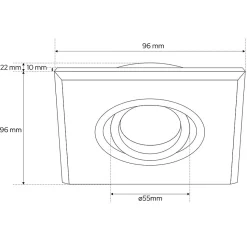 Spot de plafond encastrable Crystal R Silver IP20, carré, verre, argenté, EDO777404 EDO