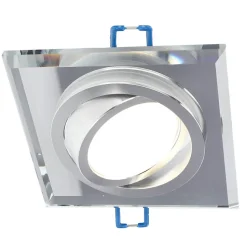 Spot de plafond encastrable Crystal R Silver IP20, carré, verre, argenté, EDO777404 EDO