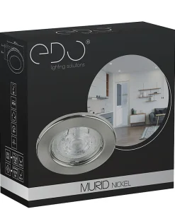 Spot de plafond encastrable Murid Nickel IP20, rond, nickel, EDO777294 EDO