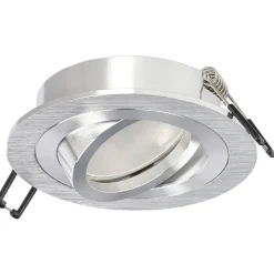 Spot de plafond encastrable Ceri 1 OV Silver IP20, rond, argenté, finition brossée, EDO777140 EDO