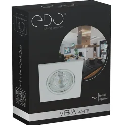 Spot de plafond encastrable orientable Viera White IP20, carré, blanc, EDO777303 EDO