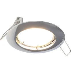 Spot de plafond encastrable Ziva Chrome IP20, rond, chromé, EDO777309 EDO