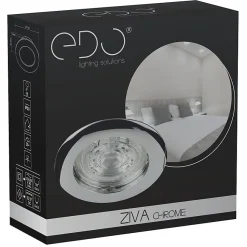 Spot de plafond encastrable Ziva Chrome IP20, rond, chromé, EDO777309 EDO