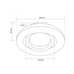 Spot de plafond encastrable Aktyn 1 Ov Black IP20, rond, noir, EDO777122 EDO