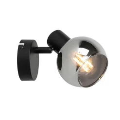 Spot de plafond intelligent noir avec verre fumé, Wi-Fi P45 inclus - Vidro