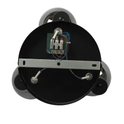 Spot de plafond intelligent noir avec verre fumé, incl. 3 Wifi P45 - Vidro