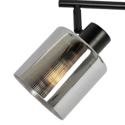 Spot de plafond noir avec verre fumé 3 lumières orientables - Laura