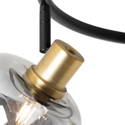 Spot de plafond noir avec verre fumé rond 3 lumières - Zuzanna