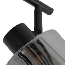 Spot de plafond noir avec verre fumé 2 lumières orientables - Laura