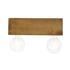 Spot de plafond rustique en bois vintage 2 lumières - Bloc