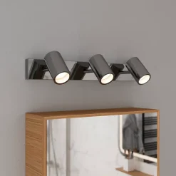 Spot de salle de bain 4 lumières GU10 5W IP44 GoodHome argent