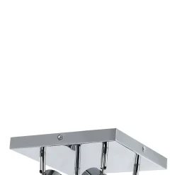 Spot de salle de bain 4 lumières GU10 5W IP44 GoodHome argent