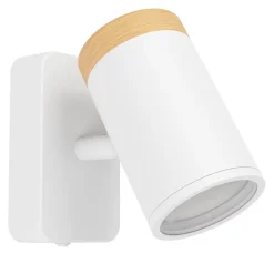 Spot de salle de bain blanc mat IP44 GU10 L.6 x l.11,5 x H.11 cm, Eglo Consuma