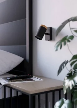 Spot de salle de bain Consuma noir mat GU10 IP44 L.6 x l. 115 x H. 11cm Eglo