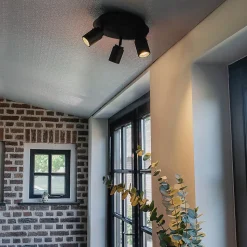 Spot de salle de bain moderne noir 3 lumières IP44 - Ducha