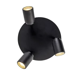 Spot de salle de bain moderne noir 3 lumières IP44 - Ducha