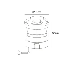 Spot de sol moderne noir GU10 50mm Effet 4 lumières IP65 - Cellar