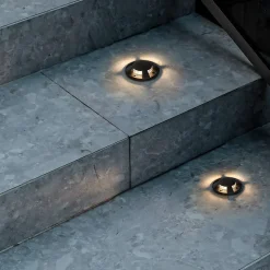 Spot de sol moderne noir GU10 50mm Effet 4 lumières IP65 - Cellar