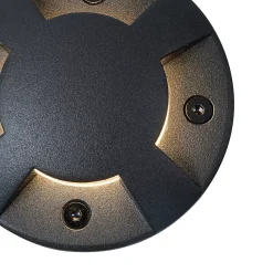 Spot de sol moderne noir GU10 50mm Effet 4 lumières IP65 - Cellar