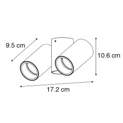 Spot design blanc 2 lumières orientables - Michael