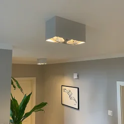 Spot design blanc rectangulaire 2 lumières - Box