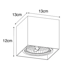 Spot design noir carré AR111 - Box