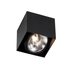 Spot design noir carré AR111 - Box
