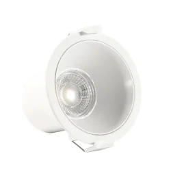 Spot downlight led encastrable 8W rond 90mm Blanc, Anti-éblouissant CCT4 étanche IP44