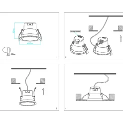 Spot downlight led encastrable 8W rond 90mm Blanc, Anti-éblouissant CCT4 étanche IP44