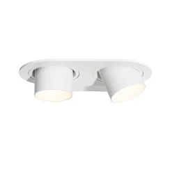 Spot encastré arrondi blanc GU10 orientable 2 lumières - Installa