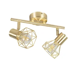 Spot encastré Art Déco en laiton inclinable et orientable 2 lumières - Mosh