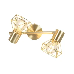 Spot encastré Art Déco en laiton inclinable et orientable 2 lumières - Mosh