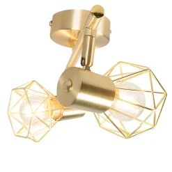 Spot encastré Art Déco en laiton inclinable et orientable 2 lumières - Mosh