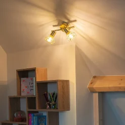 Spot encastré Art Déco en laiton inclinable et orientable 2 lumières - Mosh