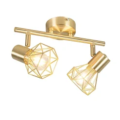 Spot encastré Art Déco en laiton inclinable et orientable 2 lumières - Mosh