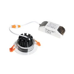 Spot encastré blanc 6,8 cm avec LED intégrée 750 lm dimmable IP23 - Gaius