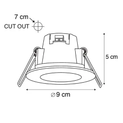Spot encastré blanc avec LED intégrée 350 lumens 3000K 5W IP65 - Blanca