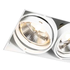 Spot encastré blanc GU10 AR111 sans bordure 2 lumières - Oneon