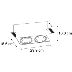 Spot encastré blanc GU10 AR111 sans bordure 2 lumières - Oneon