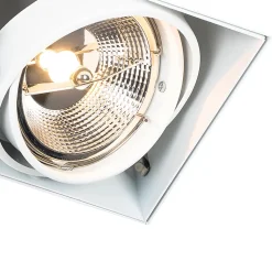 Spot encastré blanc GU10 AR111 sans bordure 2 lumières - Oneon