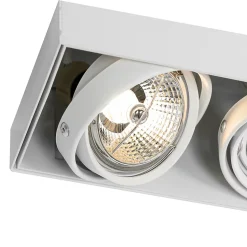 Spot encastré blanc GU10 AR70 sans bordure 3 lumières - Oneon