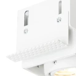 Spot encastré blanc GU10 orientable et inclinable sans bordure 2 lumières - Oneon