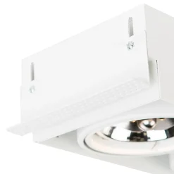 Spot encastré blanc orientable et inclinable AR111 sans bordure 2 lumières - Oneon